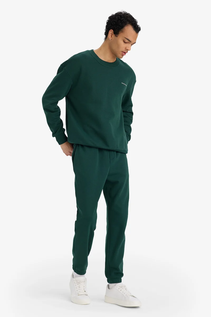 Defacto Boxy Fit Crew Neck Printed Sweatshirt Sweatpants 2 Piece Set