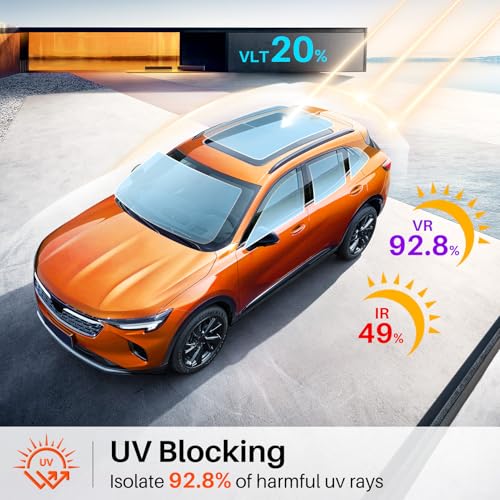 PAMAGOO Car Window Tint 20% VLT, 20 Percent Nano Ceramic Window Roll 24" Inch x 15'Ft, Automotive Car Tint for Privacy Sun & Glare Protection UV Heat Blocking, Scratch Resistant 5-Layer - Image 2