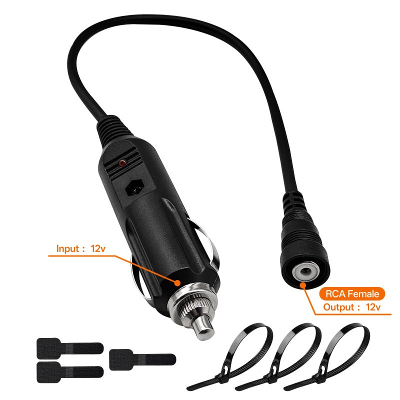 CHolic 12V Cigarette Lighter Socket Port RCA Plug for Heated Most Electric Shields, Helmet, Visor Port, Snowmobile Heated Helmet Connector - Image 4