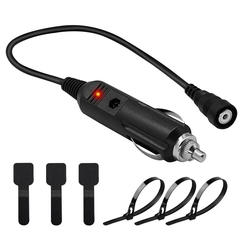 CHolic 12V Cigarette Lighter Socket Port RCA Plug for Heated Most Electric Shields, Helmet, Visor Port, Snowmobile Heated Helmet Connector - Image 1