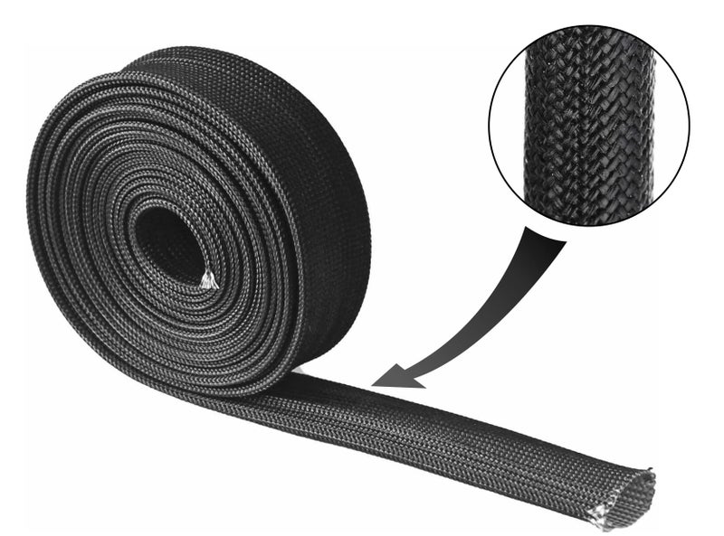 Ummickl Heat Shield Sleeve Fuel Line Heat Shield Auto Hose Spark Plug Wire Cover Protectors Boots Roll 2500 Degree for Car&Auto Wire Loom Brake Cable (1/2" IDX10', BLACK) - Image 5