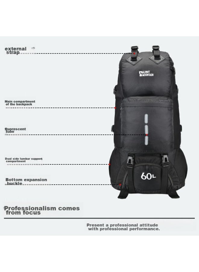 Alpint Mountain Large Capacity Backpack 60l Hiking Bag For Men And Women, Professional Outdoor Trekking Rucksack - Image 3