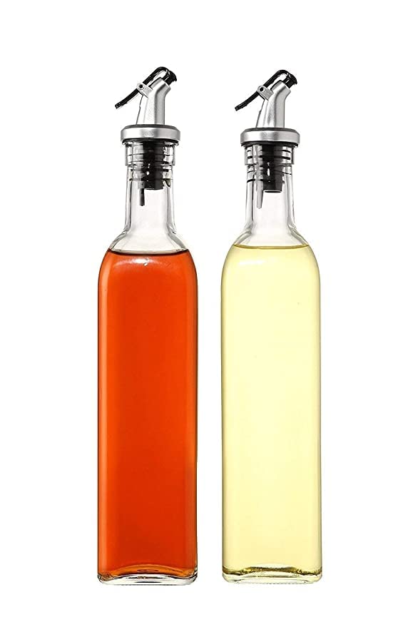 Cartvilla Cartvilla Glass Olive Oil Vinegar Dispenser Gravy Kitchen Oil Bottle Proof Soy Sauce 500 ml Set of 2 120 ml Spice Jar Set of 2 Spatula 1 and Oil Brush 1 Use for Kitchen Transparent Pack of 6 - Image 2