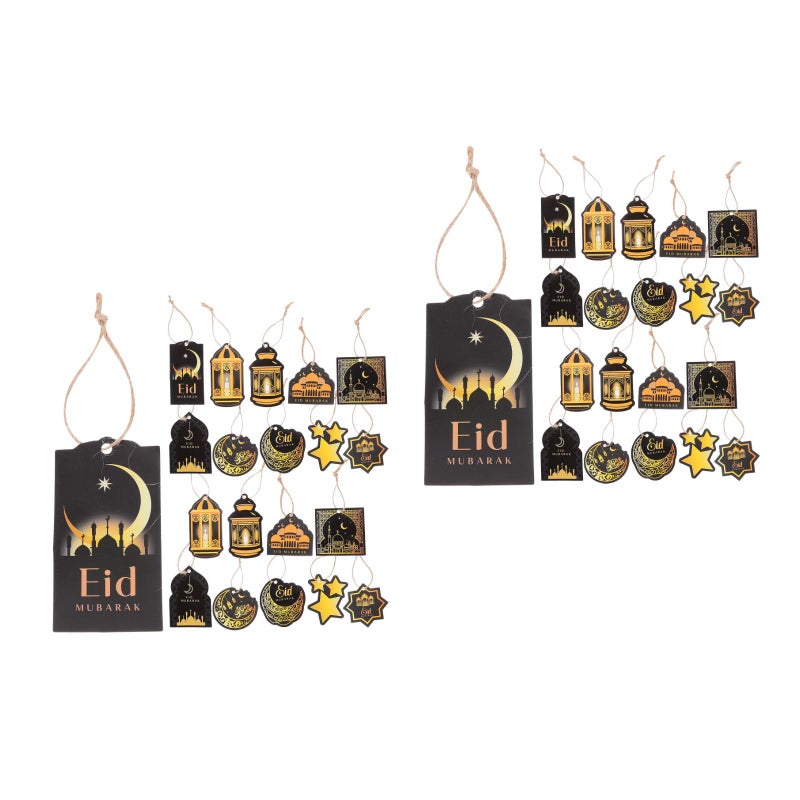 40 pcs Ornaments Eid Mubarak Hanging Banner Mubarak Eid Party Banner Decors - Image 3
