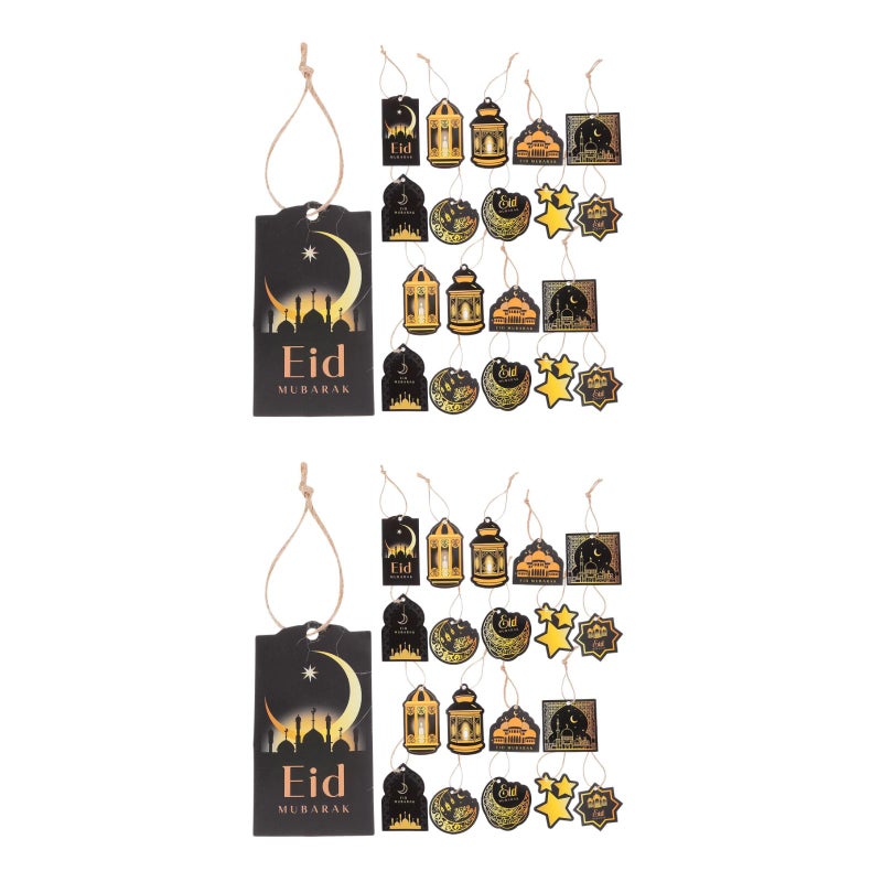 40 pcs Ornaments Eid Mubarak Hanging Banner Mubarak Eid Party Banner Decors - Image 5