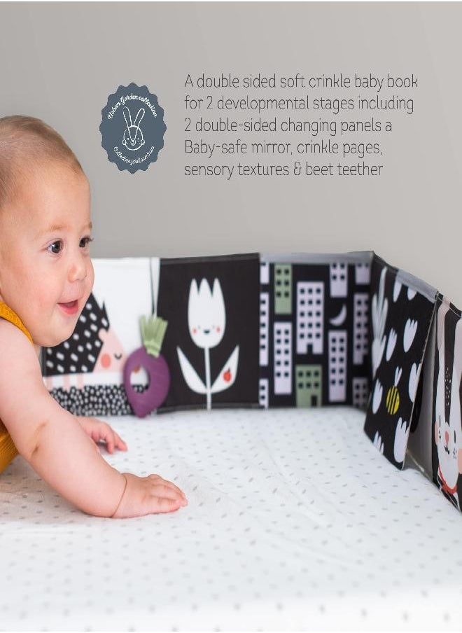 Taf Toys Taf Toys Urban Garden Soft Cloth Newborn Book, Crinkle Baby Book. High Contrast Sensory Toys. Early Education Activity Toy. Infant Tummy Time Toys. Multi-Sensory Textures and a Baby-Safe Mirror  - Image 2
