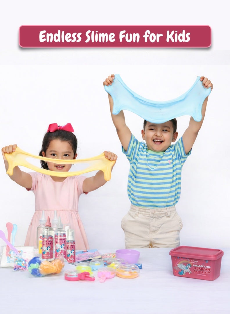 Lullaby Land 40 Pcs Slime Kit for Kids with Ice-Cream Theme, Super Stretchy & Soft Slime Kit for Girls & Boys to Boost Their Motor Skills, Gift Idea & Party Favors Slime Making Kit for Ages 5-12 - Image 5