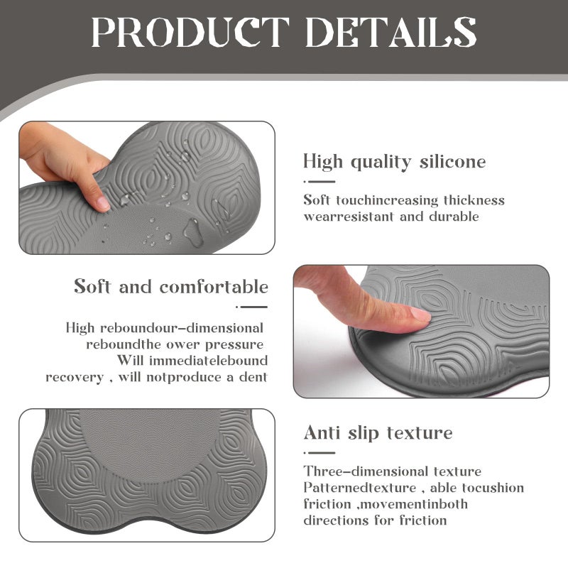 MBKHFLL Yoga Knee Pads (Set of 2) super thick knee pads, suitable for - fitness - meditation - kneeling - balance - pilates -knee- elbows - wrists - head - men and women support foam pad (grey) - Image 3