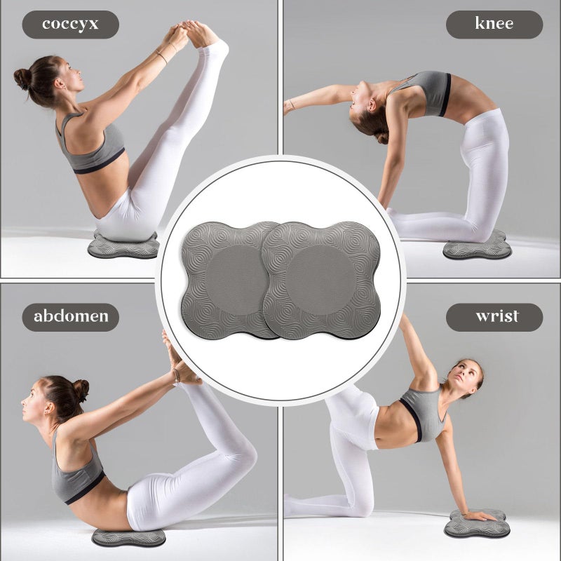 MBKHFLL Yoga Knee Pads (Set of 2) super thick knee pads, suitable for - fitness - meditation - kneeling - balance - pilates -knee- elbows - wrists - head - men and women support foam pad (grey) - Image 4