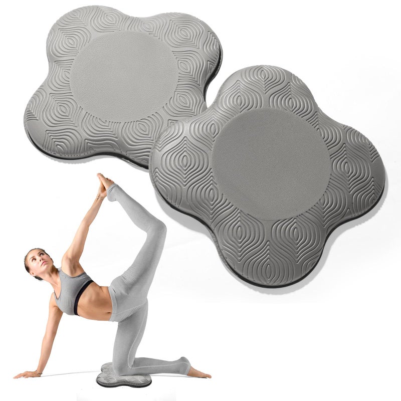 MBKHFLL Yoga Knee Pads (Set of 2) super thick knee pads, suitable for - fitness - meditation - kneeling - balance - pilates -knee- elbows - wrists - head - men and women support foam pad (grey) - Image 1