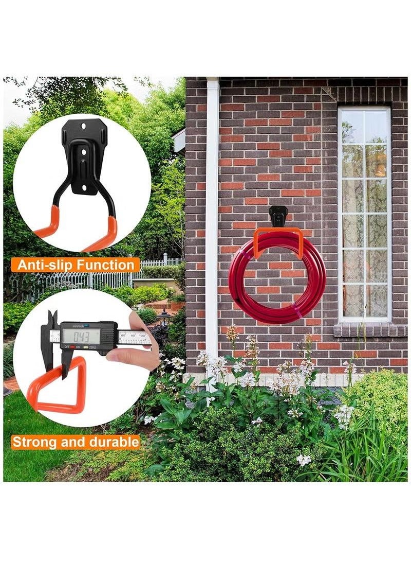 Garden Hose Hanger, Wall Mount Hose Hanger with Screw and Drywall Anchors, Water Hose Holders for Outside Yard, Orange - Image 4