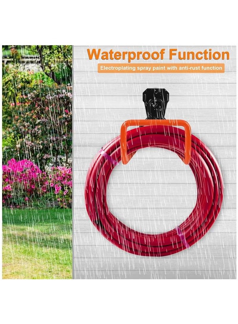 Garden Hose Hanger, Wall Mount Hose Hanger with Screw and Drywall Anchors, Water Hose Holders for Outside Yard, Orange - Image 3