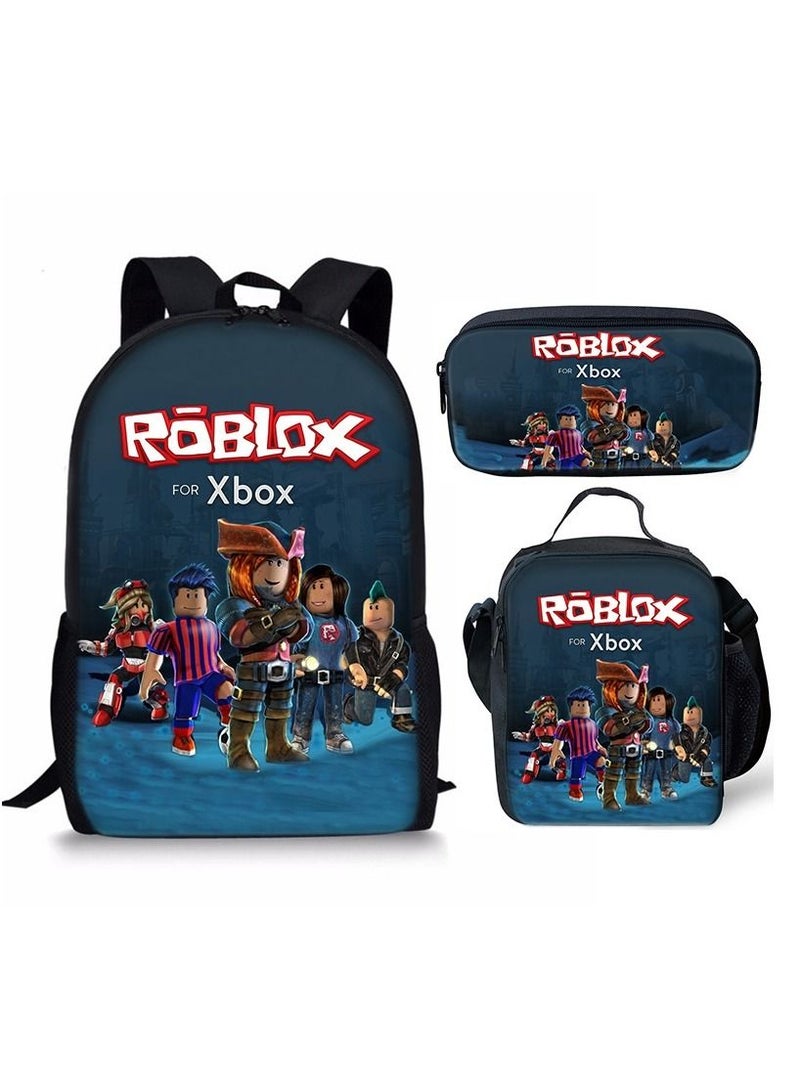Y&D 3-Piece 3D Print Insulated Lunch Backpack Set Multicolour - Image 1
