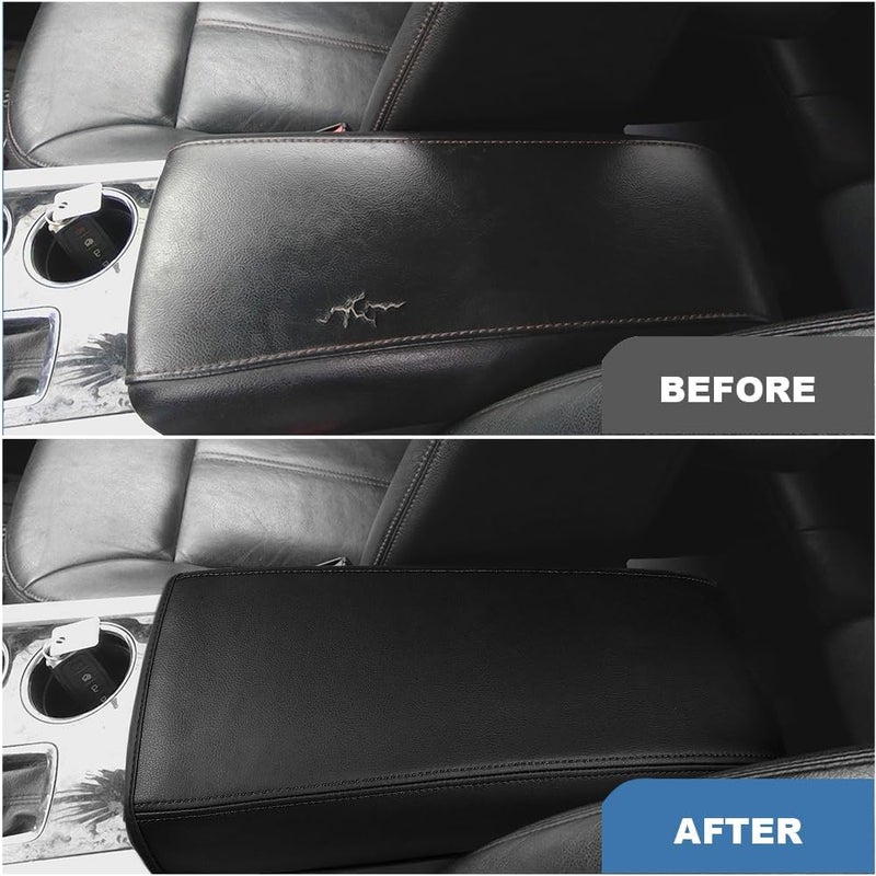 DEYTOP Center Console Cover for Ford Edge 2011-2014 Accessories Armrest Cover for 2013 Ford Edge Accessories Anti-Scratch Leather Armrest Pad Protector (Black) - Image 2