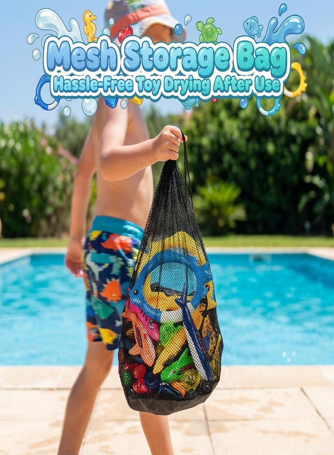Cozycharm Pool Toys for Kids Ages 4-8, 26 Pcs Diving Toys, Diving Rings, Swimming Pool Games with Storage Net Bag, Torpedo, Gem, Sea Animal & Diving Ring, Pool Party Decorations, Summer Pool Party Water Toys - Image 3