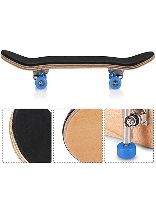 Combort 1Pc Finger Skateboards Fingerboards Sets, Maple Wooden+Alloy Fingerboard Finger Skateboards with Box Reduce Pressure Kids Gifts(Dark Blue)  - Image 3