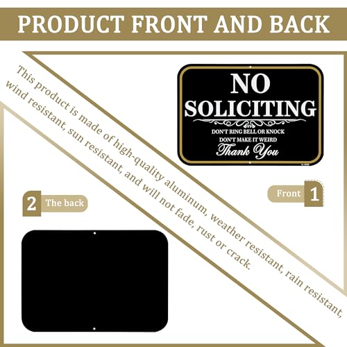 DXSIGN No Soliciting Signs for House With Stake, No Soliciting Sign for Front Door 14x10 inch/37 inch Height - Polite Warning with UV Ink Aluminum Sign for Lawn, Back Yard and Doorway - Image 5