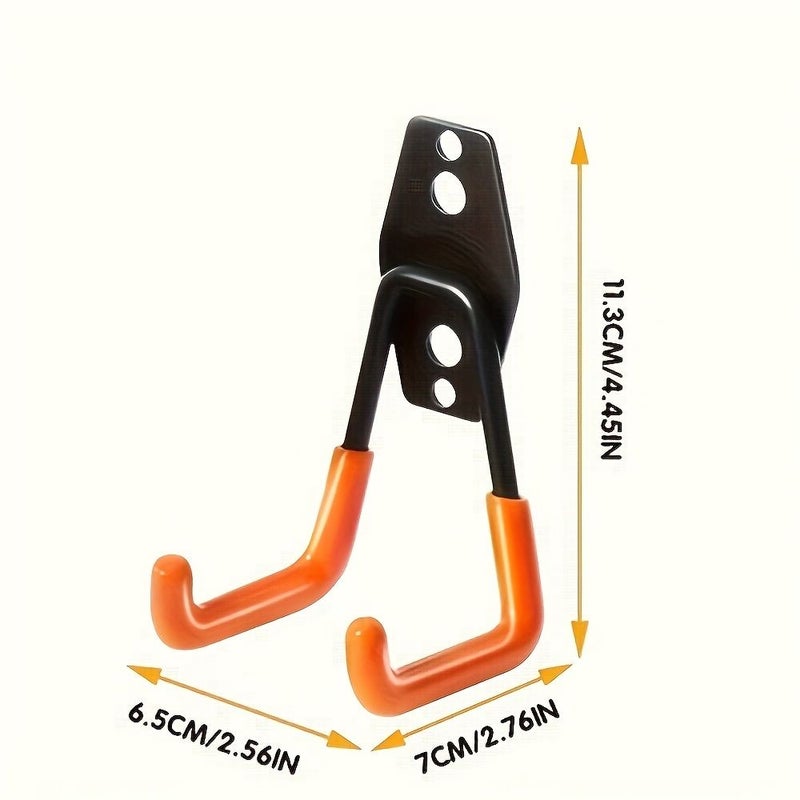 2 Heavy Duty Metal Tool Hooks Rust Resistant Garage Workshop Wall Mount Organizer - Image 4