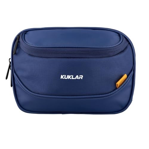 KUKLAR Travel Waist Bag Money Organizer Waterproof Mobile Pouch with Multi-Compartments Portable Cosmetic & Passport Pouch for Men & Women(Blue) - Image 1