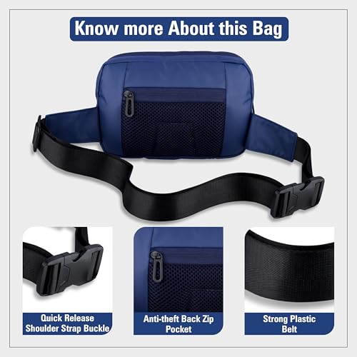 KUKLAR Travel Waist Bag Money Organizer Waterproof Mobile Pouch with Multi-Compartments Portable Cosmetic & Passport Pouch for Men & Women(Blue) - Image 4