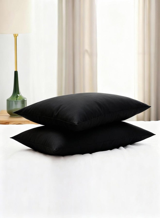 Gooeb Flat Ultra Thin Bed Pillows Standard/Queen Size Pillow Set of 2 Extra Soft Down Alternative for Stomach Back Sleeping Black - Image 5
