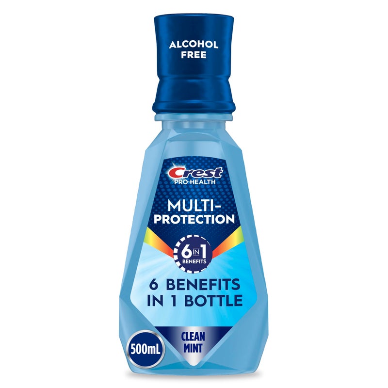 Crest Pro-Health Advanced Multi-Protection Mouthwash, Alcohol Free Mouthwash, Fresh Mint, 500 mL (16.9 Fl Oz), Pack of 4, Crest Mouthwash, Flouride Mouthwash - Image 1