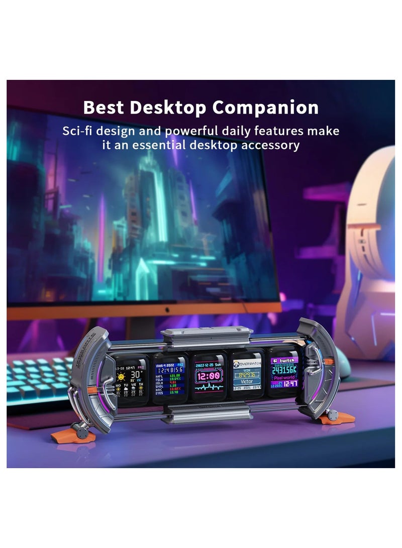 Divoom Times Gate Pixel Art Informative Display Digital Clock, Silver - Image 5