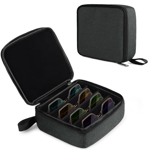 Bukere Travel Sunglasses Organizer Case, Adjustable Slot For Multiple Pairs, Portable Eyeglasses Storage Box for Men Women - Image 1