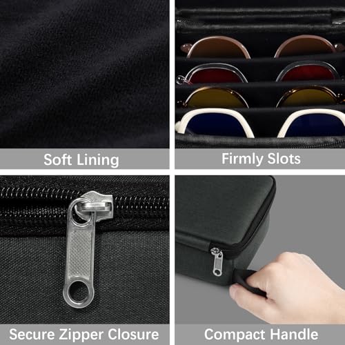 Bukere Travel Sunglasses Organizer Case, Adjustable Slot For Multiple Pairs, Portable Eyeglasses Storage Box for Men Women - Image 3