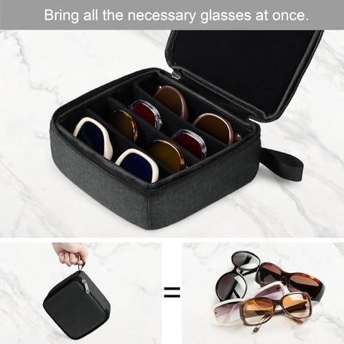Bukere Travel Sunglasses Organizer Case, Adjustable Slot For Multiple Pairs, Portable Eyeglasses Storage Box for Men Women - Image 5