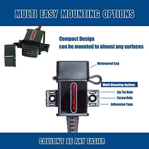 MOTOPOWER MP0609 3.1Amp Motorcycle USB Port SAE to USB Adapter - Image 4
