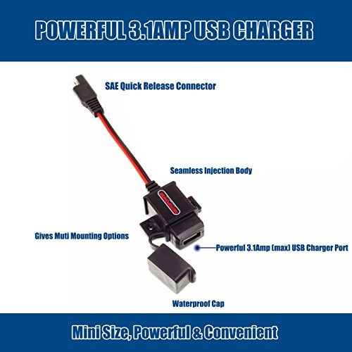 MOTOPOWER MP0609 3.1Amp Motorcycle USB Port SAE to USB Adapter - Image 3