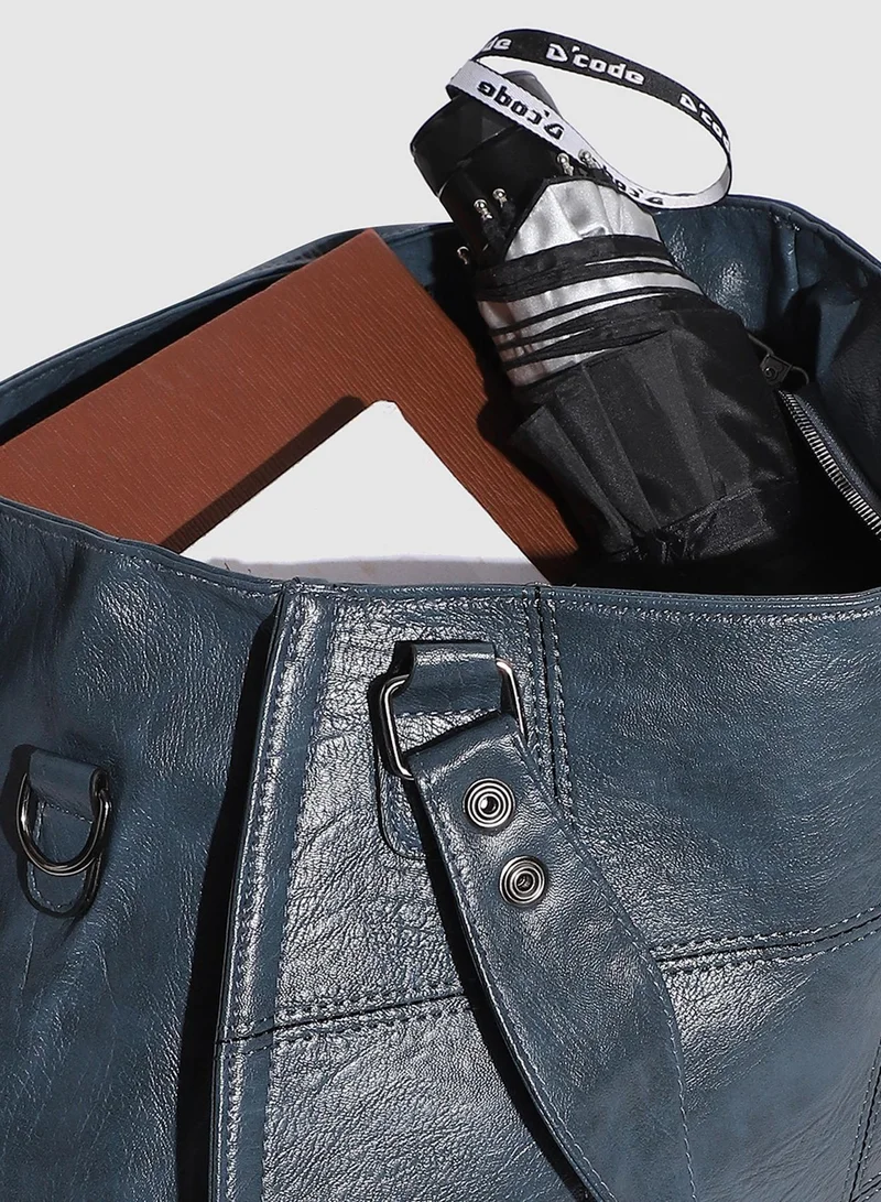 Haute Sauce Block Stitch Handbag - Indigo Blue