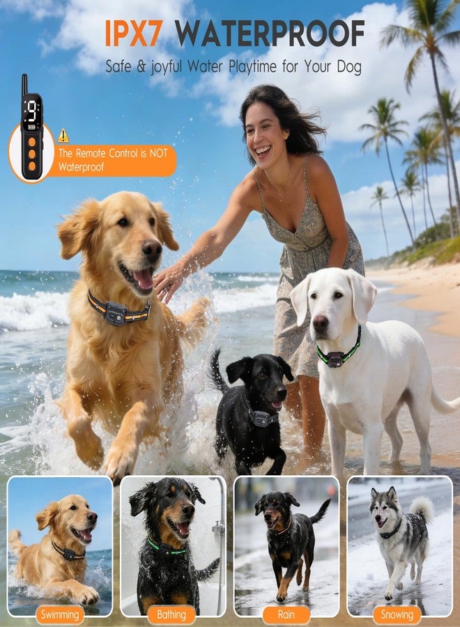 MKZ Dog Training Collar with Remote 3300FT for 3 Dogs, IPX7 Waterproof Rechargeable Training Collar with Beep, Vibration, Training Collar for Large Dogs, Small Dogs, Medium Dogs (10-120 lbs) - Image 4