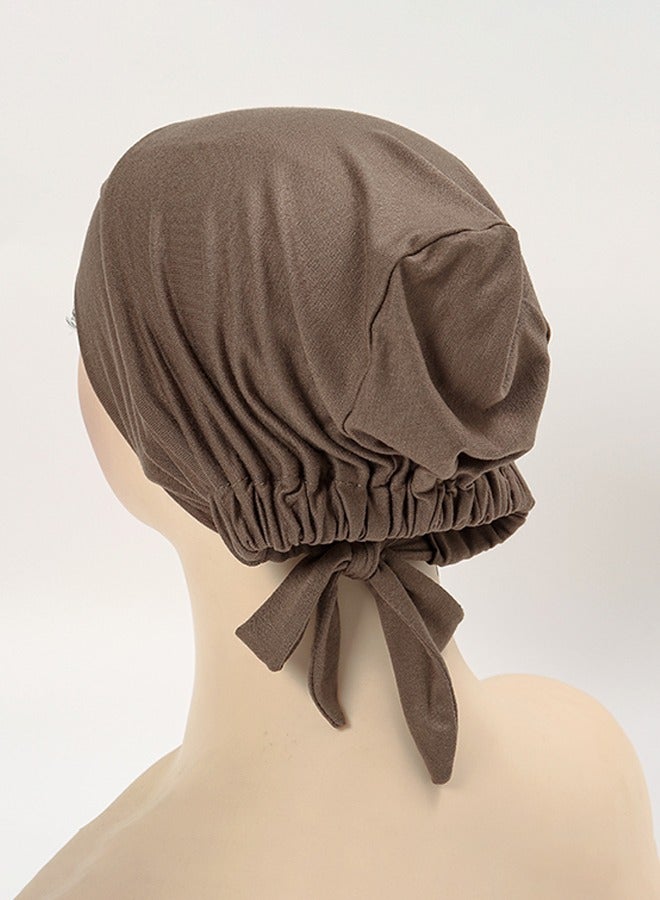 2PCS Muslim Turban Hat Inner Hijab Caps Islamic Underscarf Bonnet India Hats Female Headwrap Turbante Mujer  - Image 5