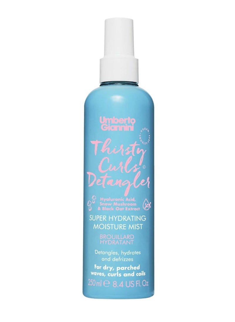 Umberto Giannini Umberto Giannini Thirsty Curls Detangler Super Hydrating Moisture Mist 250ml - Vegan Leave In Conditioner Spray For Dry, Knotty Hair, Clear  - Image 1