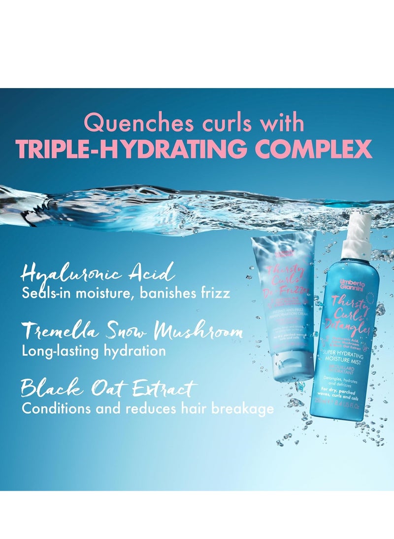 Umberto Giannini Umberto Giannini Thirsty Curls Detangler Super Hydrating Moisture Mist 250ml - Vegan Leave In Conditioner Spray For Dry, Knotty Hair, Clear  - Image 2