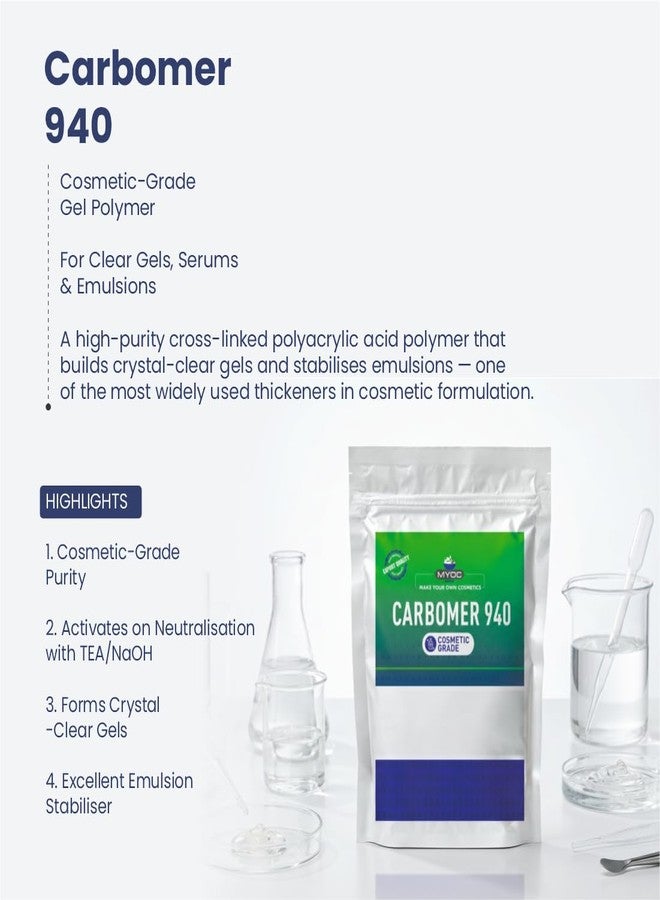 MYOC Carbomer 940 Powder for DIY skincare - 60 g (Pack of 2) - cosmetic grade gel base for face gel, hair gel, hand gel and serum formulations - Image 2