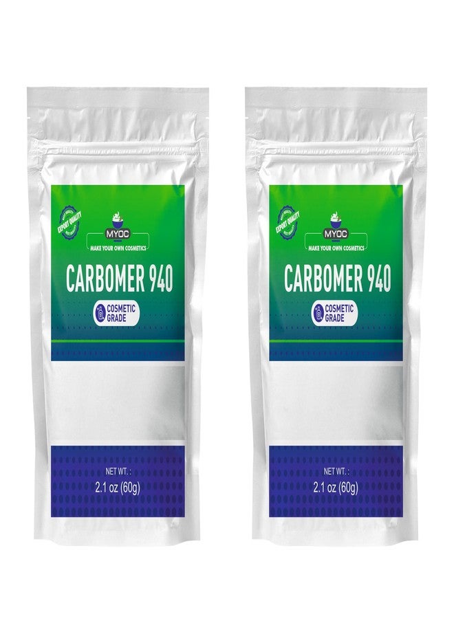 MYOC Carbomer 940 Powder for DIY skincare - 60 g (Pack of 2) - cosmetic grade gel base for face gel, hair gel, hand gel and serum formulations - Image 1