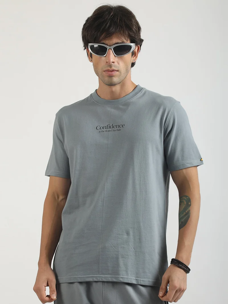 Maniac  Maniac Mens Printed Round Neck Half Sleeve Berly Green Cotton T-Shirt for Men | Best Price UAE