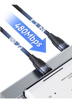 أوسامس كابل USB C 1.2 متر، 100 واط توصيل الطاقة PD كابل شحن سريع USB C إلى USB C لهاتف iPhone 16 Pro/16 Pro Max/16/16 Plus، iPad Pro/mini 6، MacBook Pro/Air، Samsung S24 Ultra، Huawei P60، إلخ  - Image 4