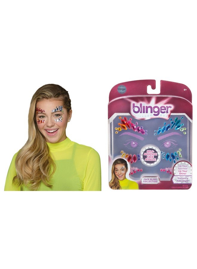 Blinger Blinger Face Bling Mermaid, 2-Piece - Glam Up Your Face with Sparkly Face Gems and Jewels - Self-Adhesive, Easy Application - Perfect for Parties and Any Special Occasion - Image 1