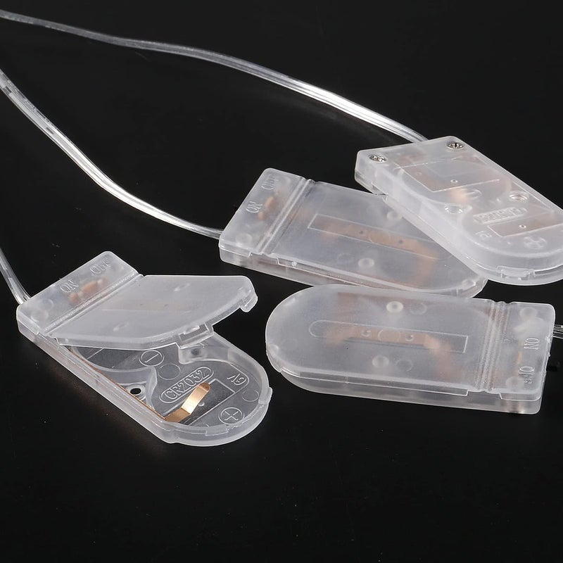 AEDIKO 20pcs CR2032 Battery Holder CR2032 Coin Cell Battery Holder with Wire 2X CR2032 Battery Holder with ON/Off Switch Transparent - Image 5