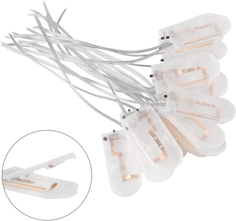 AEDIKO 20pcs CR2032 Battery Holder CR2032 Coin Cell Battery Holder with Wire 2X CR2032 Battery Holder with ON/Off Switch Transparent - Image 2
