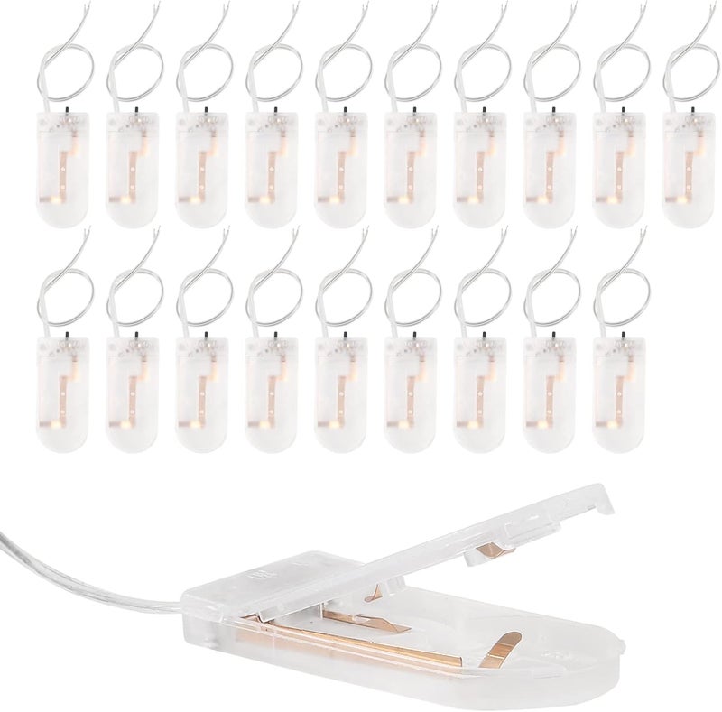 AEDIKO 20pcs CR2032 Battery Holder CR2032 Coin Cell Battery Holder with Wire 2X CR2032 Battery Holder with ON/Off Switch Transparent - Image 1