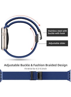 Lerobo 2 Pack Elastic Nylon Compatible with Apple Watch Band 44mm 45mm 42mm Series 3/ 49mm Women Men,Stretchy Braided Solo Loop Strap Accessories for iWatch Ultra Series 10 46mm/9/8/7/6/5/4/3/SE/2/1  - Image 4