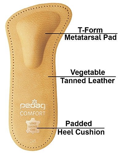 pedag Comfort Leather 3/4 Inserts for Whole Foot Support, Handmade in Germany, Men and Women's Dress Shoes, Flats, Ballet Flats, Sandals, Real Leather, Tan, 1 Pair, US M 11 / EU 44 - Image 3