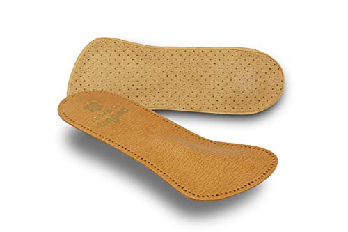 pedag Comfort Leather 3/4 Inserts for Whole Foot Support, Handmade in Germany, Men and Women's Dress Shoes, Flats, Ballet Flats, Sandals, Real Leather, Tan, 1 Pair, US M 11 / EU 44 - Image 1
