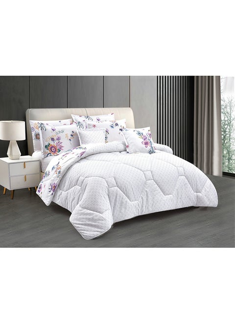 Horse comforter set with durable and soft fabric two sides with a floral pattern 8 pieces king size