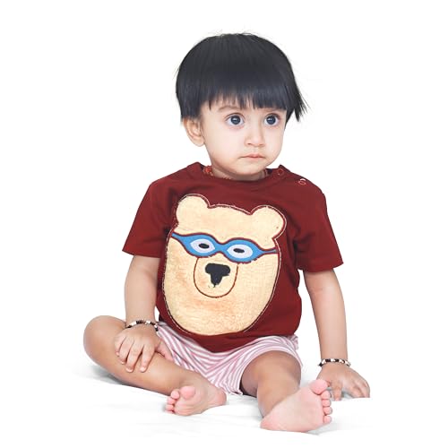 ARIEL Baby Boys & Baby girls Cotton Printed Round Neck Half Sleeve T-shirt & Short Trendy Summer Clothing Sets (blueglasspolar-18-24 months) - Image 5